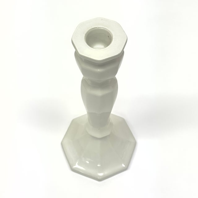 Mixed White Ceramic Candle Holder Curation - Group of 7 For Sale - Image 4 of 16