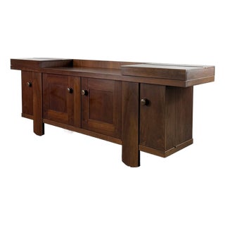 1960s Silvio Coppola Pranzo 602 Walnut Credenza for Bernini, Attributed For Sale
