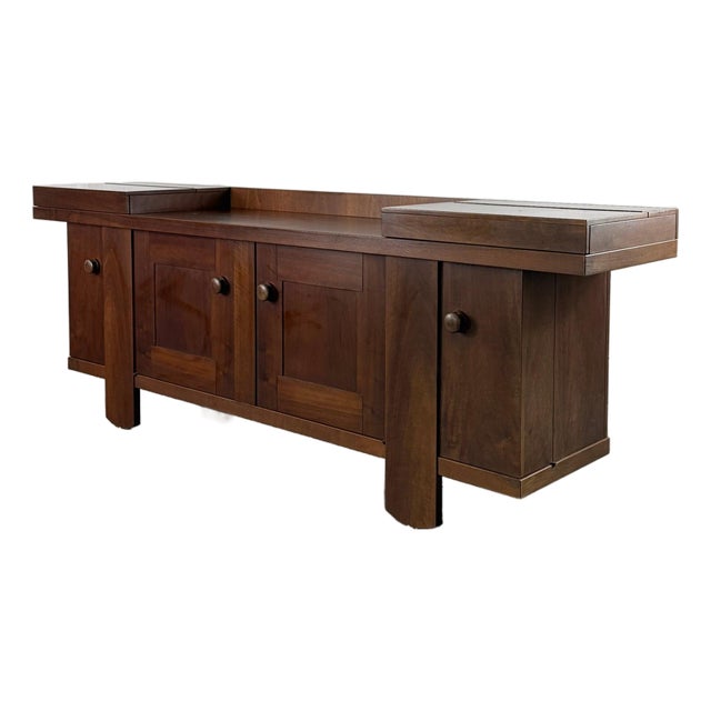 1960s Silvio Coppola Pranzo 602 Walnut Credenza for Bernini, Attributed For Sale