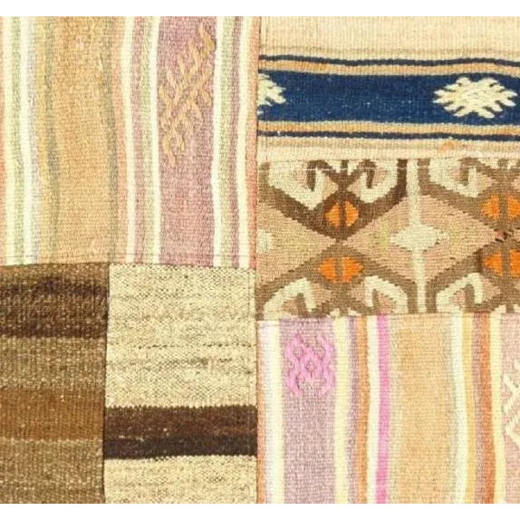 20" Antique hand-woven Turkish Kilim/ sumack pillow. This is 100% wool. Back 100% cotton. Beautiful colors and well made....