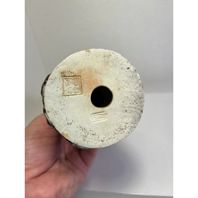 1940s Republic Period Chinese Turquoise Blue Glazed Porcelain Figurine by 鄧榮昌造 Deng RongTzan For Sale In Los Angeles - Image 6 of 7