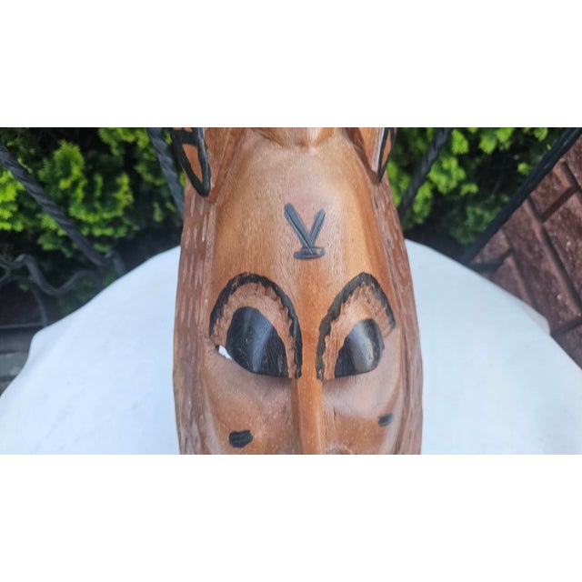 1970s Vintage Wooden African Mask, 1960s For Sale - Image 5 of 10