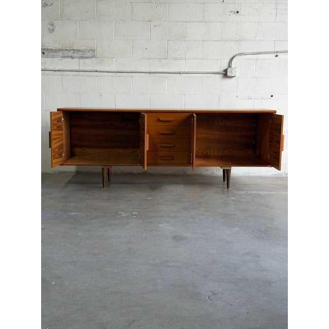 Teak Credenza Sideboard Large Wooden Storage Console Mid-Century Modern 1960s For Sale - Image 4 of 10