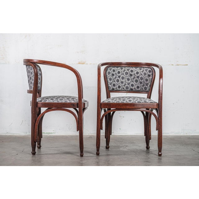 Gray No. 715 Armchairs by Gustav Siegel for Jacob & Josef Kohn, Vienna, Austria, 1905, Set of 2 For Sale - Image 8 of 18