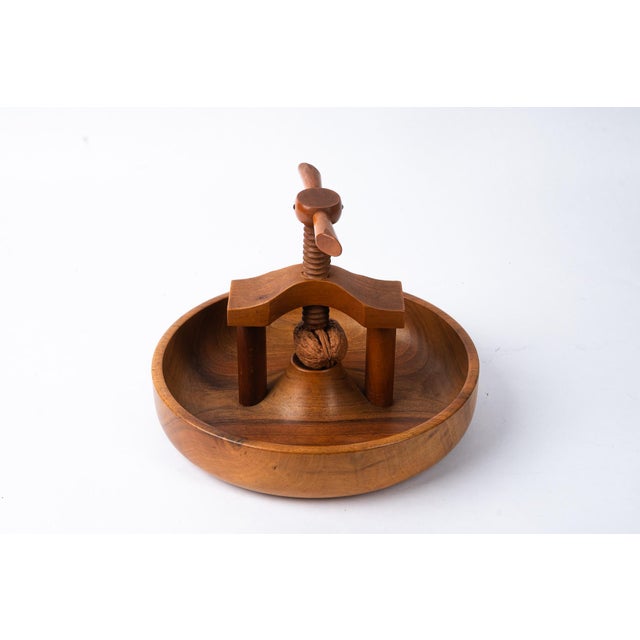 Vintage Nutwood Nutcracker with Bowl, 1950s For Sale - Image 6 of 16