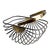 1970s Vintage Art Deco Style Wire Bread/Fruit Basket in Stainless Steel and Brass Plate Handle For Sale - Image 5 of 12