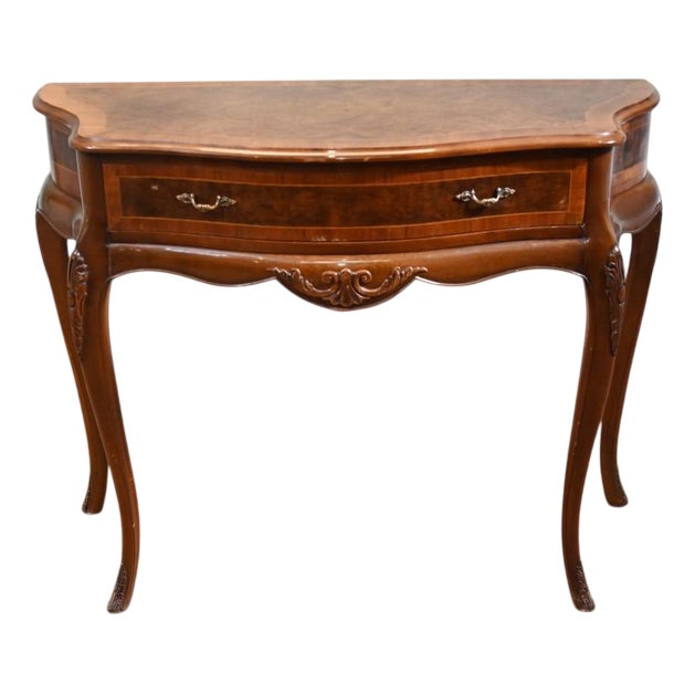 Queen Anne Console Table in Walnut from Epstein and Co, 1930s For Sale
