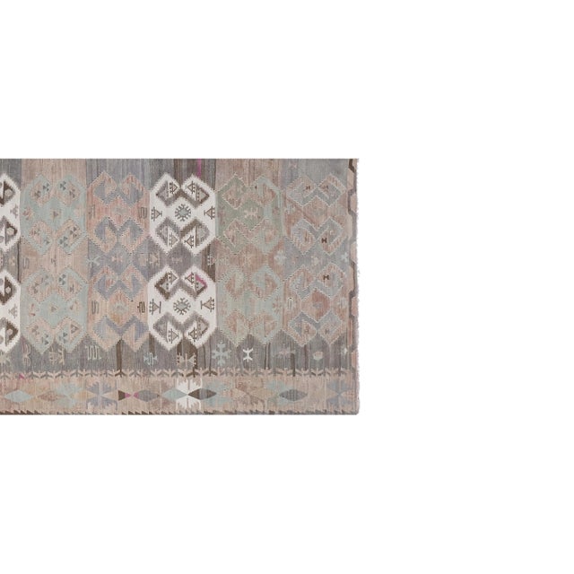 Mid-Century Modern 1960s Turkish Pastel Foyer Kilim Runner 4'8'' X 13'9'' For Sale - Image 3 of 13