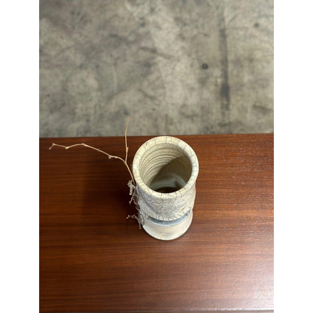 Abstract Vintage Raku Vessel For Sale - Image 3 of 12