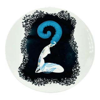 Vintage Erté Bone China the Numerals Collection "2" Plate For Sale