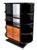 Shelving Unit in High-Gloss Black Lacquer and Door Fronts in Walnut Burl Wood, 1950s For Sale - Image 4 of 9