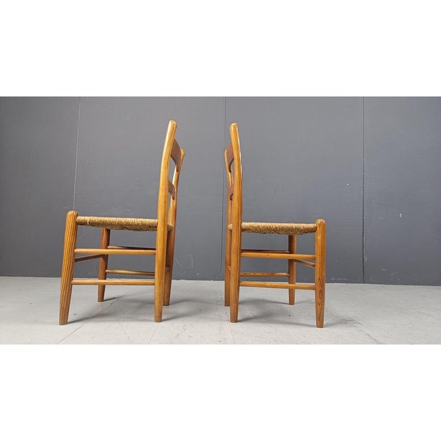 Mid-Century Oak and Wicker Dining Chairs, 1970s, Set of 4 For Sale - Image 11 of 13