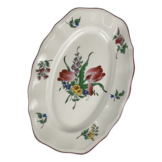 Small Oval Réverbère Model Dish with Flat End from KG Lunéville, 1980s For Sale