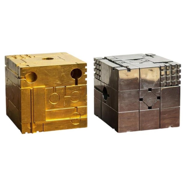 Checkmate Modular Bronze Work by Franco Rocco, 1970s, Set of 2 For Sale - Image 14 of 14