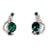 Vintage 1960s Signed Kramer Rhodium Plated Faux-Emerald & Clear Rhinestone Clip Earrings-2 Pieces For Sale