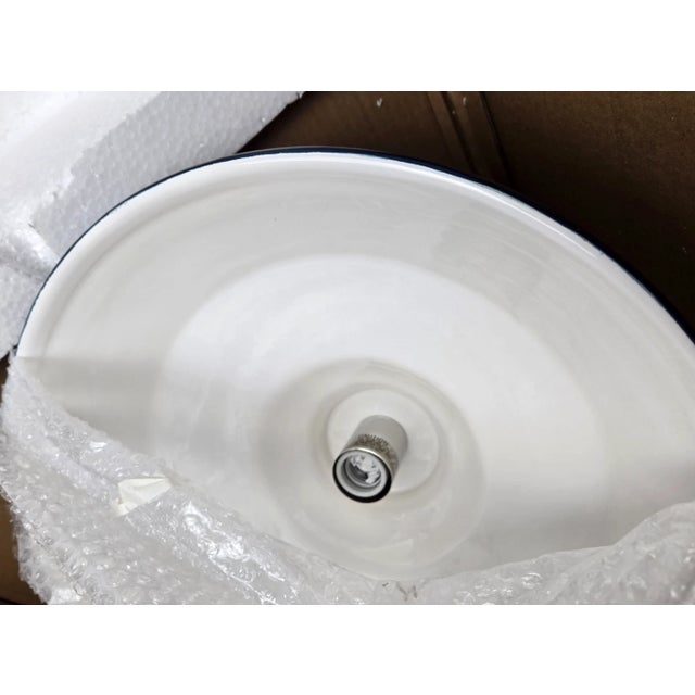 Regina Andrew Maine Large Navy Blue & Nickel Ceramic Pendant Light For Sale - Image 12 of 14