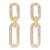 Sleek geometry meets luminous romance in these drop earrings, where two elongated, rounded rectangles sway in graceful...