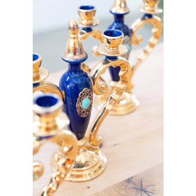 Candelabra and Ceramic Vase from Faenza, Set of 4 For Sale - Image 9 of 16