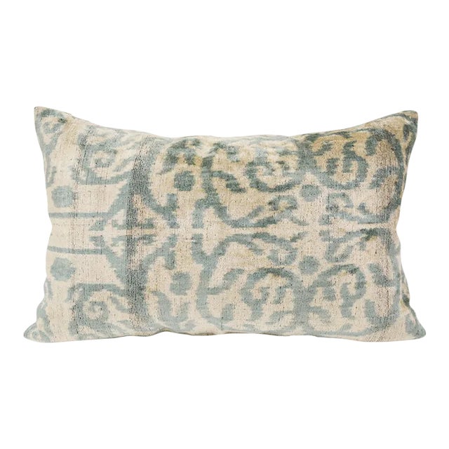 Silk Uzbek Ikat Velvet Hand Made Pillow Cushion For Sale