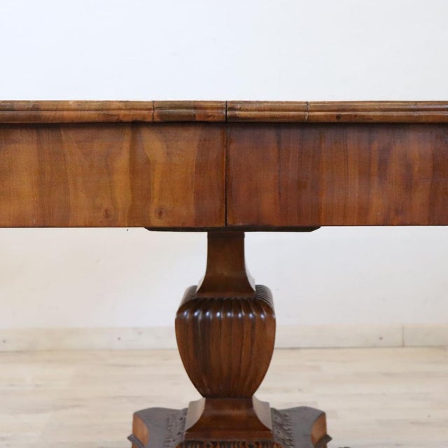 Antique Extendable Walnut Card or Tea Table with Drawer, 1800s For Sale - Image 3 of 16