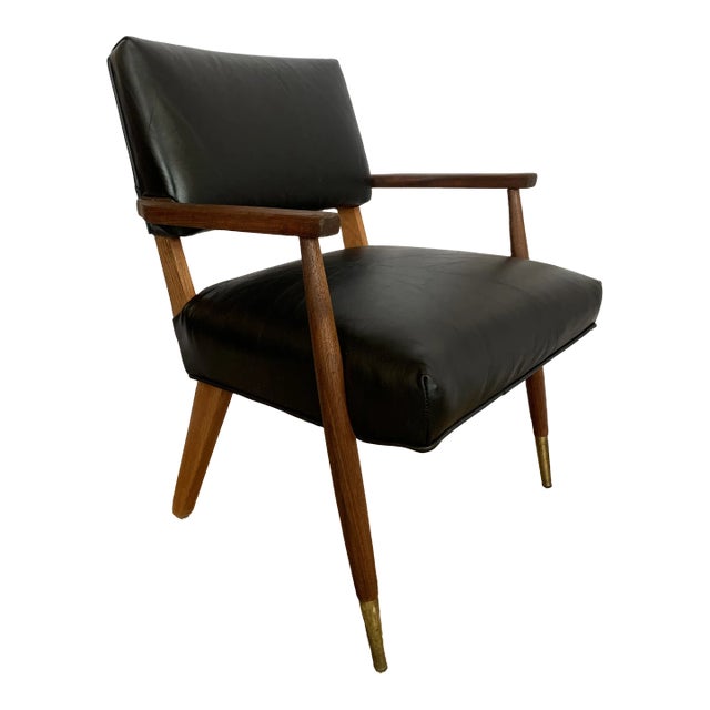 Mid 20th Century Danish Leather Office Guest Chair For Sale