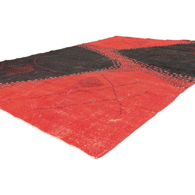 52649 Zeki Muren Vintage Turkish Sivas Rug, 06'09 09'08. The Avant-Garde Gesture: A Zeki Müren Vintage Turkish Masterpiece...