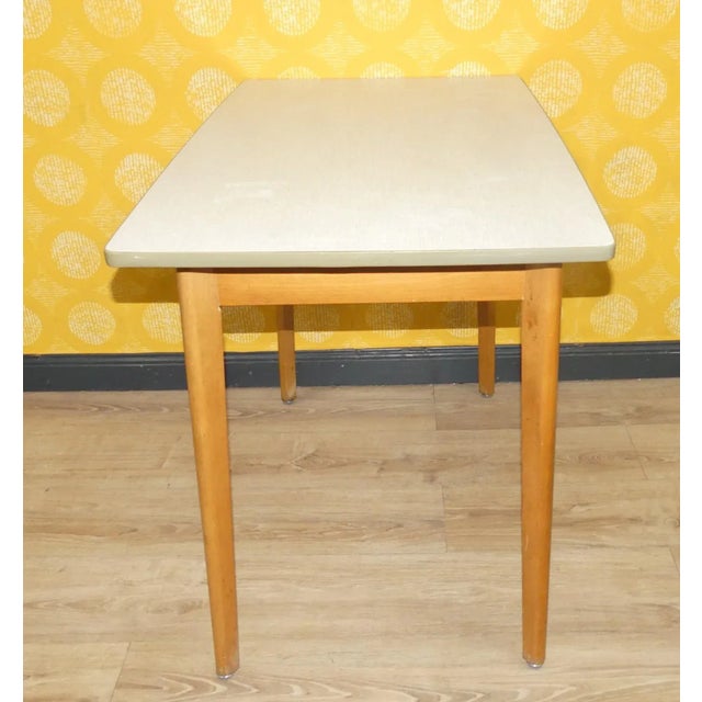 Mid-Century Modern Small Vintage Kitchen Table in Resopal Wood, 1950s For Sale - Image 3 of 13