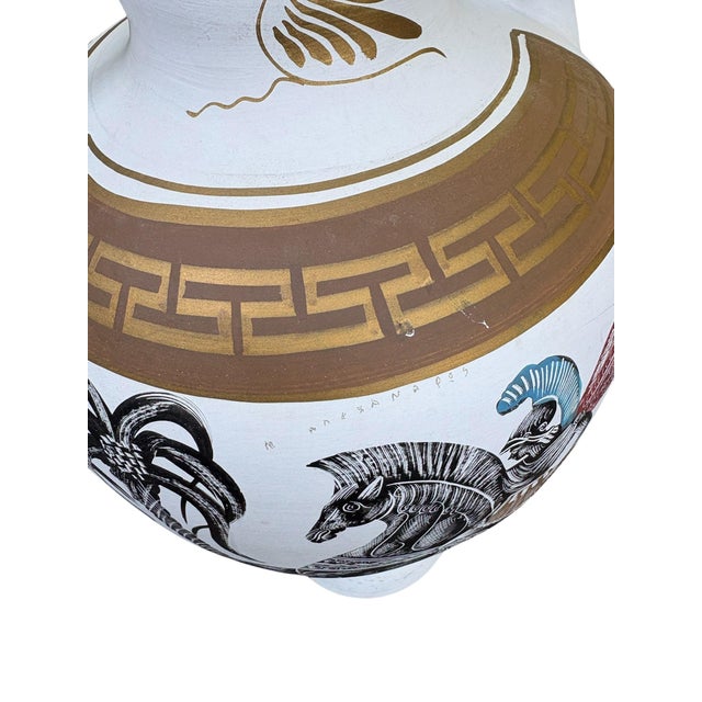 Mid 20th Century Neoclassical Greco-Roman Ceramic Floor Vase For Sale - Image 11 of 11