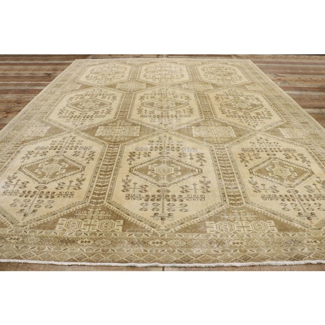 Textile Antique Persian Turkaman Rug - 09'09 X 12'04 For Sale - Image 7 of 9