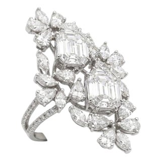 Natural Diamond Ring in 18k Gold, 2.73ct Asscher Cut For Sale