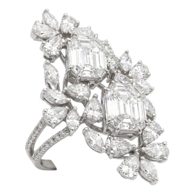 Natural Diamond Ring in 18k Gold, 2.73ct Asscher Cut For Sale