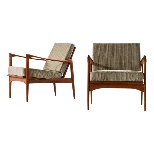Kandidaten Teak Easy Chairs by Ib Kofod-Larsen, 1950s, Set of 2 For Sale