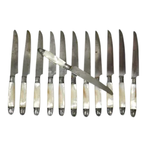 19th Century French Pearl Dinner Knives- Set of 12
