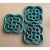 Lot of 3 Chinese Infinite Knot Turquoise Green MIX Glaze Clay Tile For Sale - Image 4 of 8