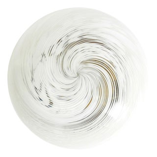 Swirl Flush Mount in Glass and Brass Base, 1980s For Sale