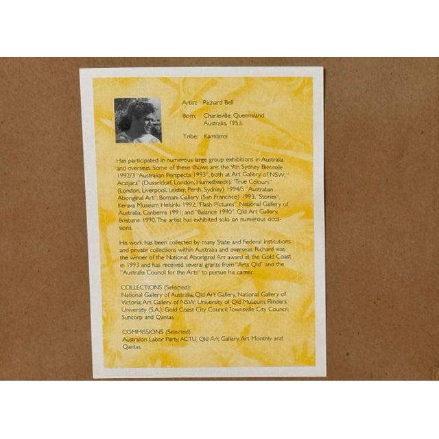 1990s Richard Bell “Duck Rat” Signed & Numbered Aboriginal Serigraph, Edition 557/1000, Framed For Sale - Image 5 of 8