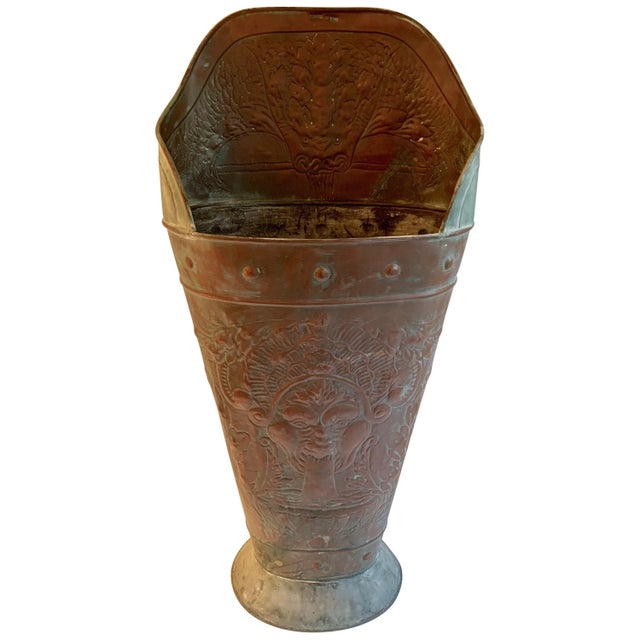 Belgian Copper Metal Bin or Umbrella Stand For Sale - Image 13 of 13