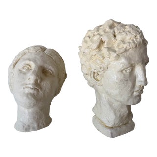 Cris Cooper Modern Art Pottery Bust Sculptures – A Pair For Sale