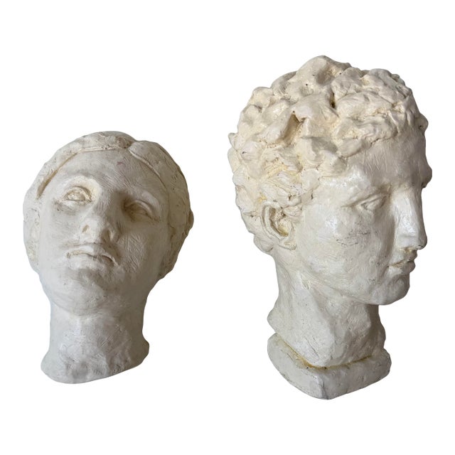 Cris Cooper Modern Art Pottery Bust Sculptures – A Pair For Sale