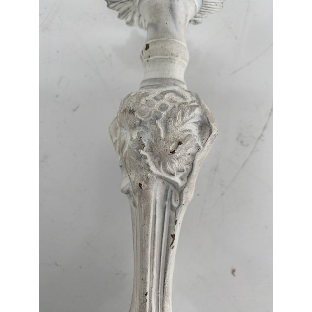 Metal 19th Century Iron Candlestick Holders with Claw Legs Lions Heads Design- a Pair For Sale - Image 7 of 8