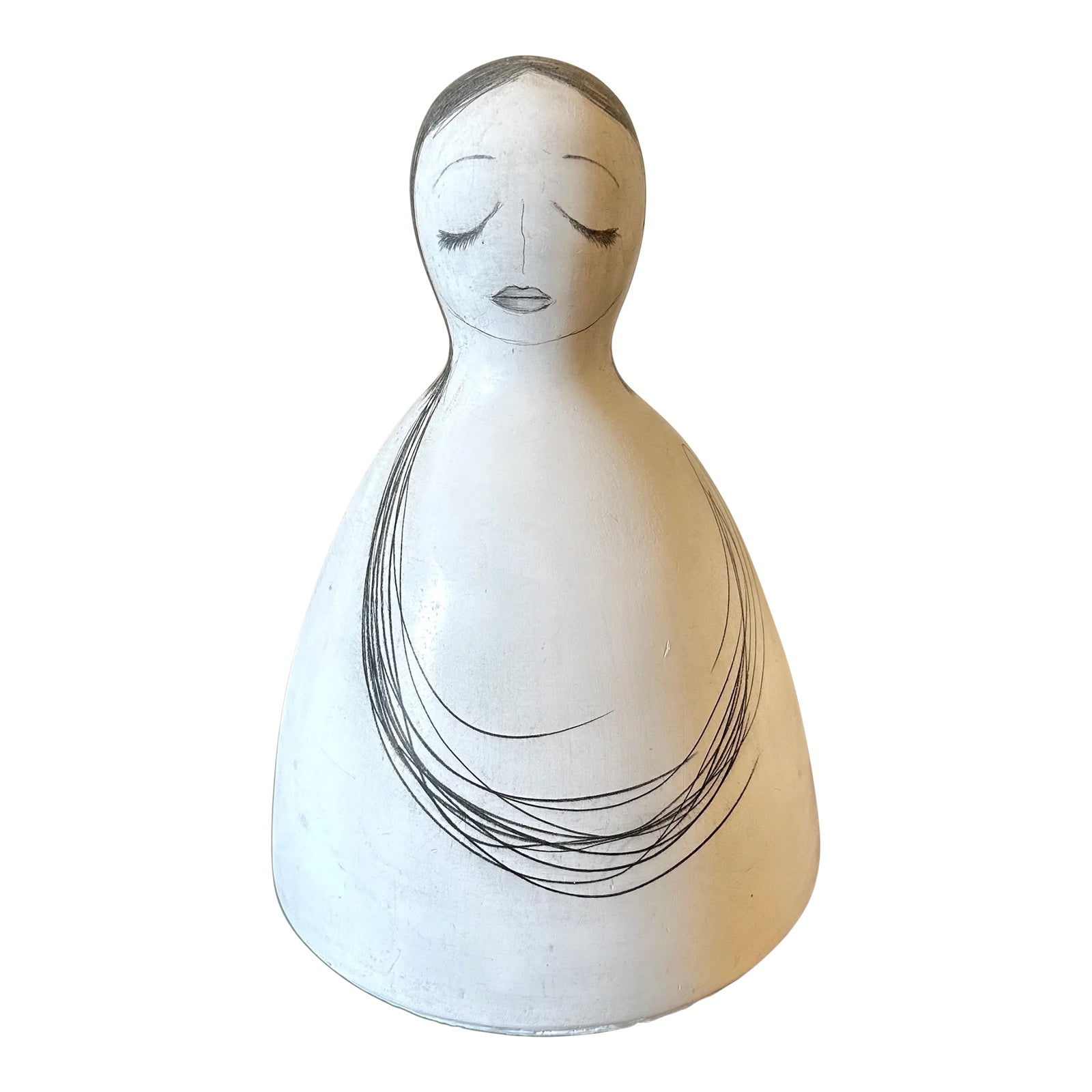 Yuri Zatarain Contemporary Glazed Terracotta Pencil Sculpture of a