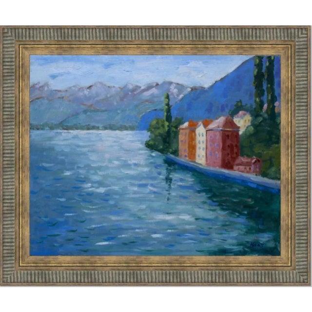 Lake Como Italy Impressionist Contemporary Oil Painting Wall Decor For Sale - Image 9 of 12