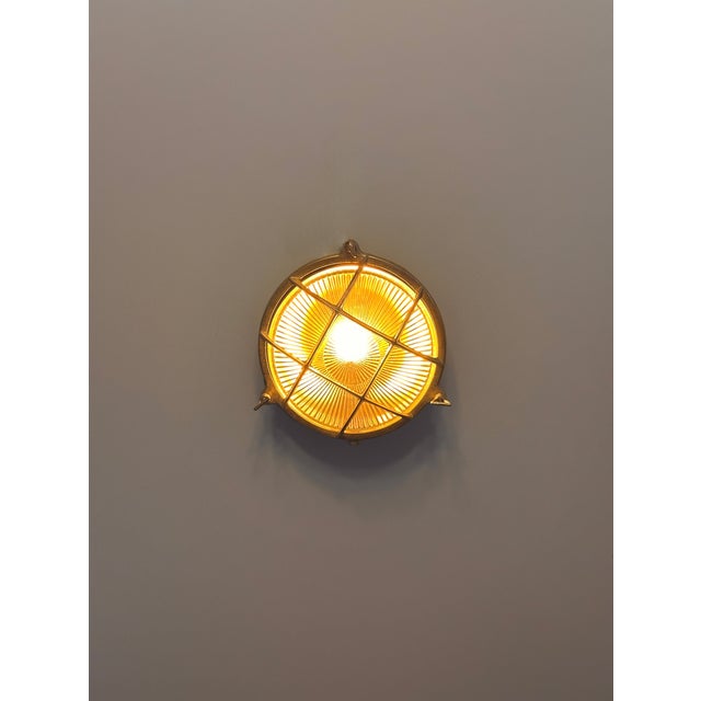 Ternopil Grande Nautical Brass Wall Sconce for Coastal Outdoor Spaces For Sale - Image 4 of 6