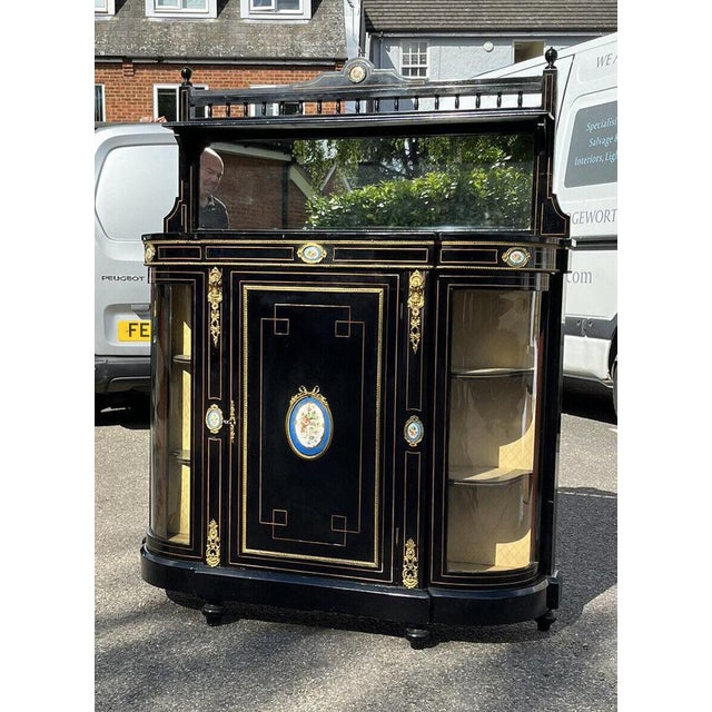 Victorian French Empire Credenza with Porcelain Plaques For Sale - Image 15 of 18