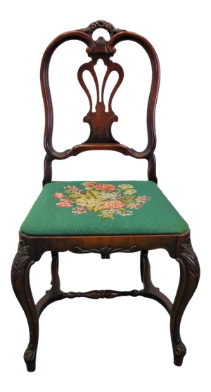 Early 20th Century Louis XV Walnut Carved Vanity Chair