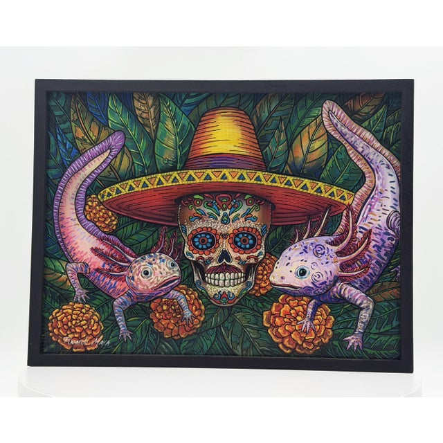 2020s Ricardo Maya Contemporary Mexican Folk Art Día De Los Muertos Painting For Sale - Image 5 of 18