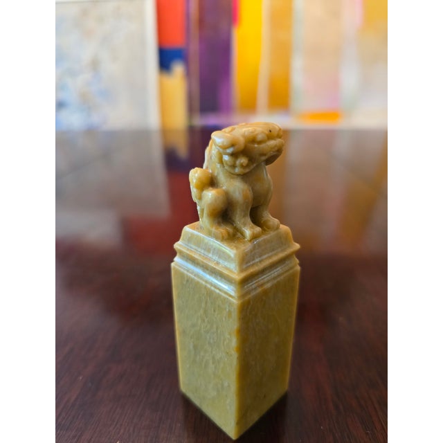 1940s Vintage Chinese Carved Lion Seal For Sale - Image 5 of 9