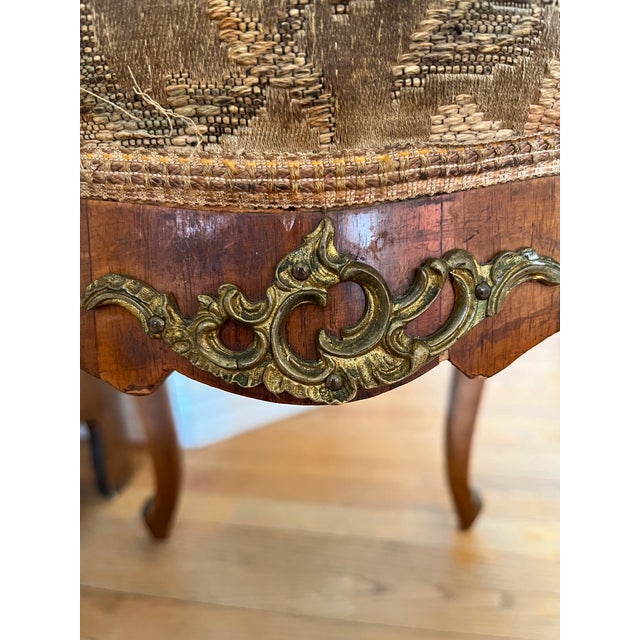 1890's Baroque Floral Fabric Seat For Sale - Image 9 of 9