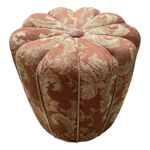 Vintage Czech Pumpkin Ottoman by Jindrich Halabala for Cesky Nabytek, 1950s For Sale