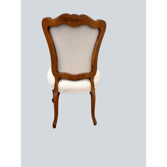 Brown Leather Top Game Table With 4 Chairs For Sale - Image 8 of 8